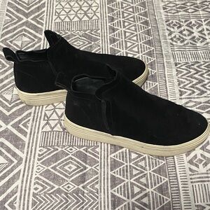 Black Suede Women’s Slip-On Sneakers